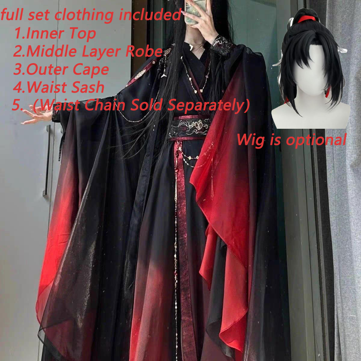 Anime Cosplay In Chinese - Robe chinoise ancienne Xianxia unisexe, ensemble