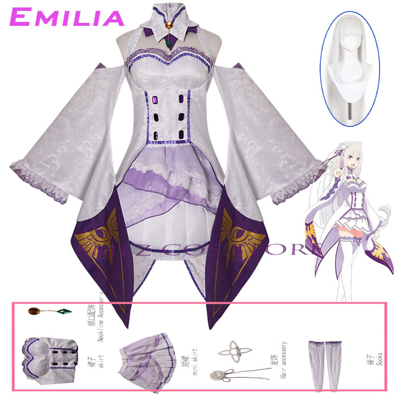 Anime Cosplay Party - Costume de cosplay Emilia Anime Re