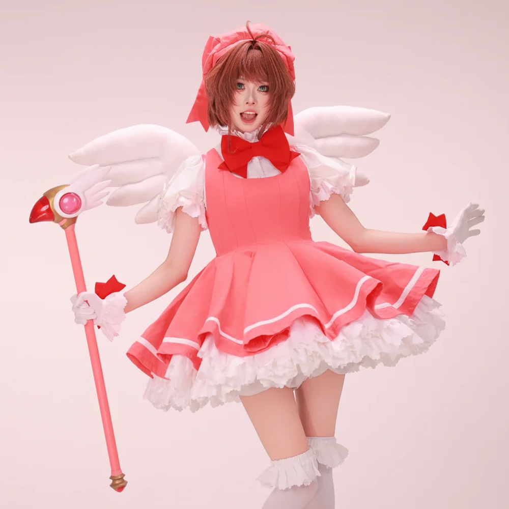 Anime Cosplay Easy - Kinomoto Sakura Cosplay rose Lolita robe