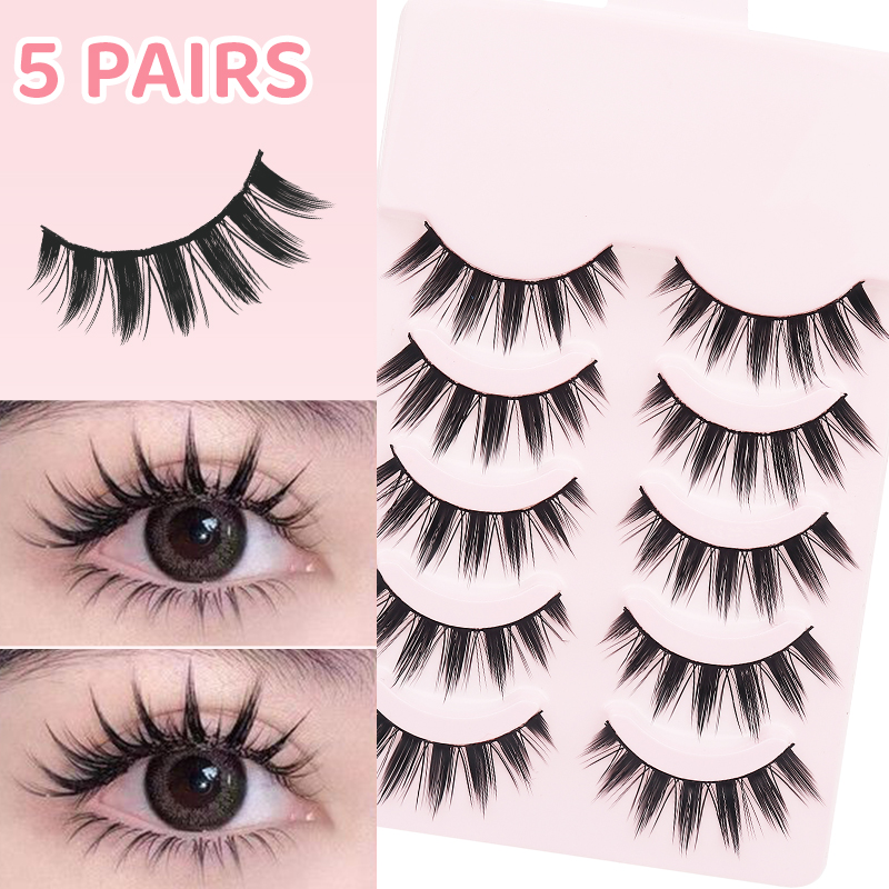 Anime Cosplay Lashes - DINGSEN 5 Paires de Faux Cils
