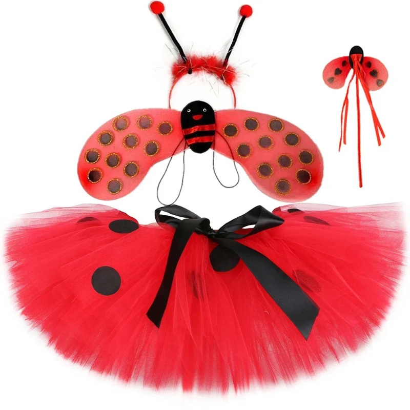 Anime Cosplay Toddler - Jupe tutu pour filles, motif coccinelle,