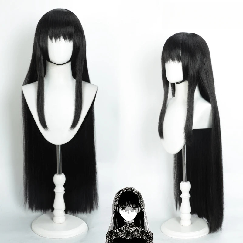 Anime Cosplay Girl With Black Hair - qq28LQOsaragi perruque gothique Taro Anime SAKAMOTO