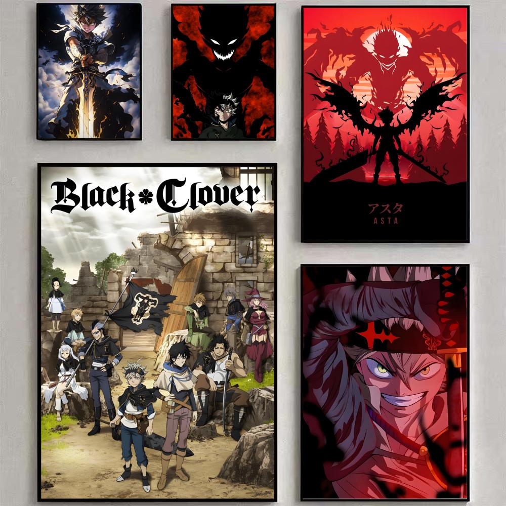 Black Clover Grimoire - Affiche de trèfle noir Anime b,