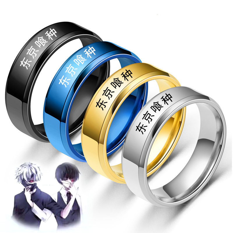 Anime Cosplay Tokyo Ghoul - Bagues en acier inoxydable 316L pour