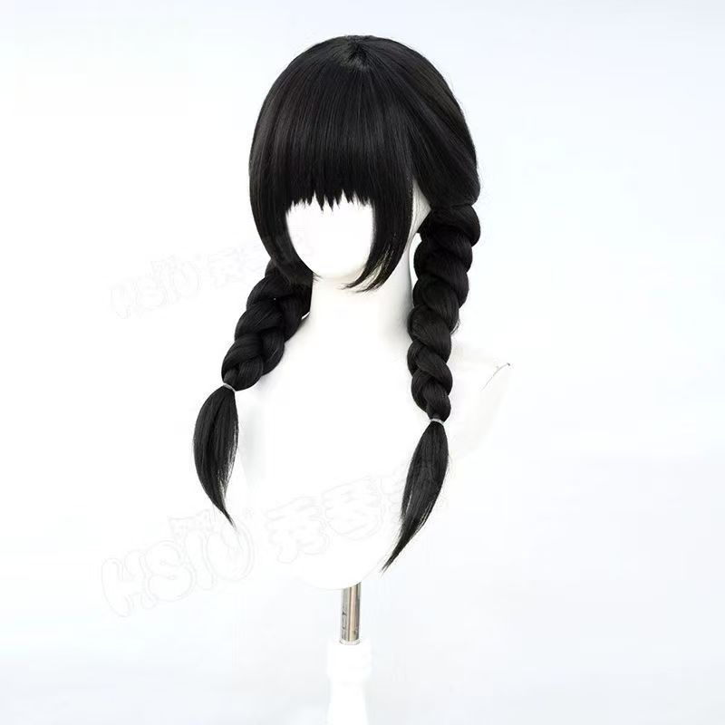 Perruque synthétique noire à d - Anime Cosplay Girl With Black Hair avis et prix