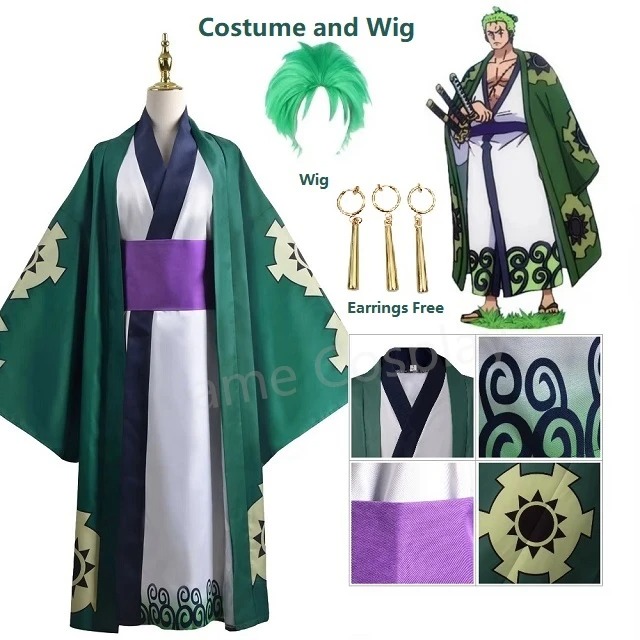 Vert Roronoa Zoro Kimono Cospl - Cosplay Anime Zoro avis et prix